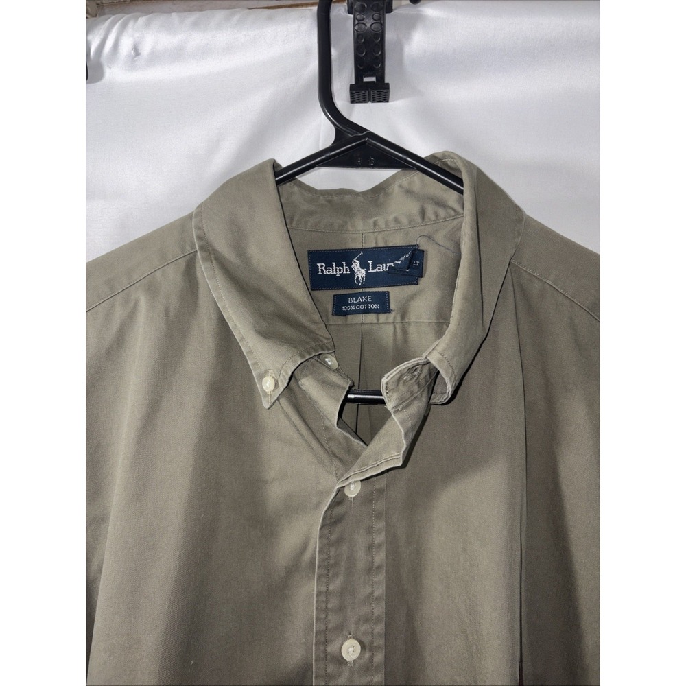Ralph Lauren Blake Men's Button Down Shirt Men L Khaki Green Long Sleeve - Picture 6 of 11